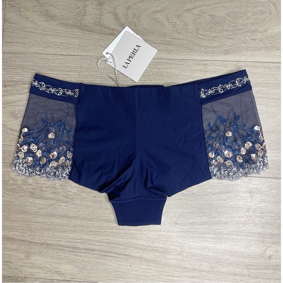 La Perla garden part briefs boyshort panties navy M NWT - Picture 2 of 4